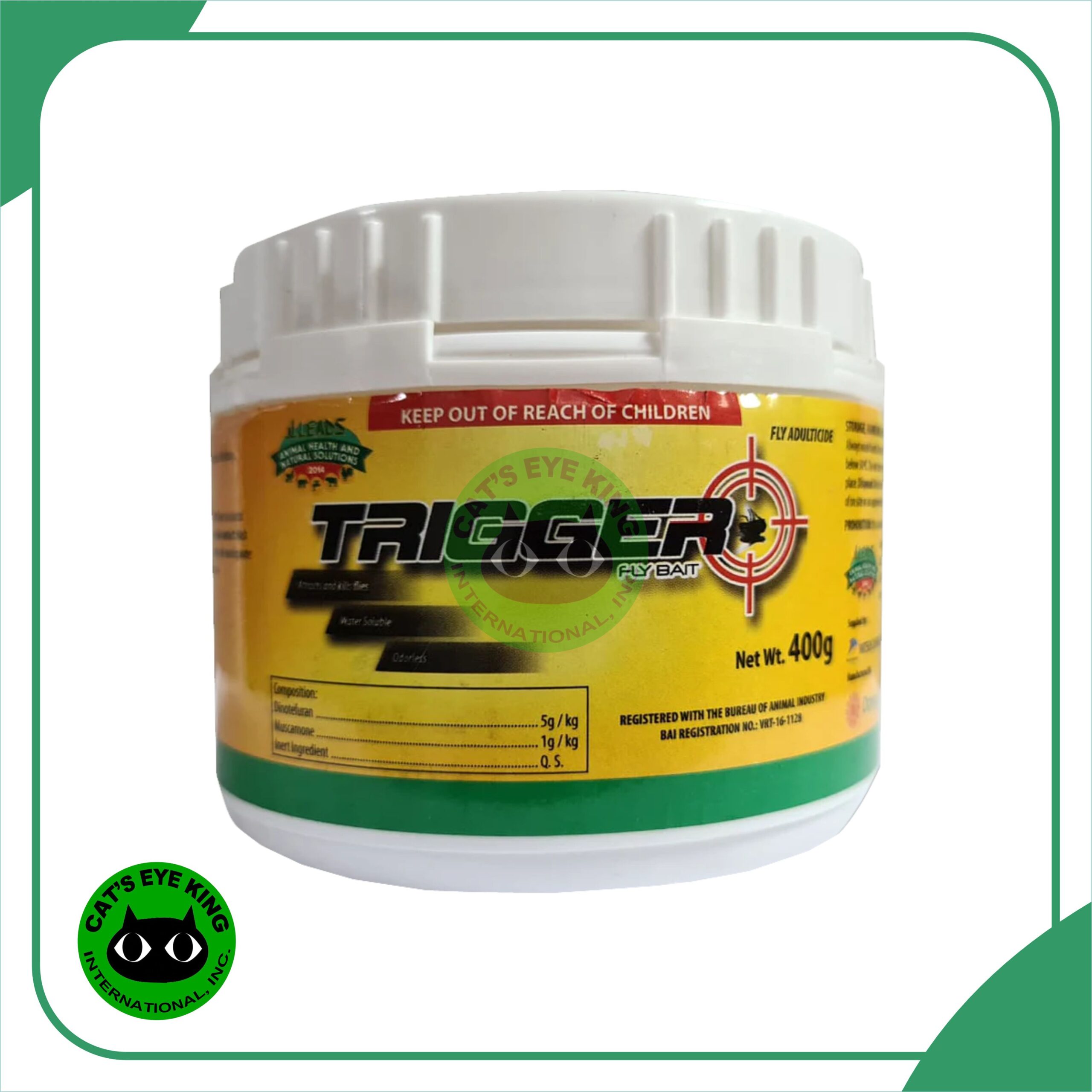 Trigger Fly Bait Dinotefuran + Muscamone Pheromone (Fly Control) – 400g